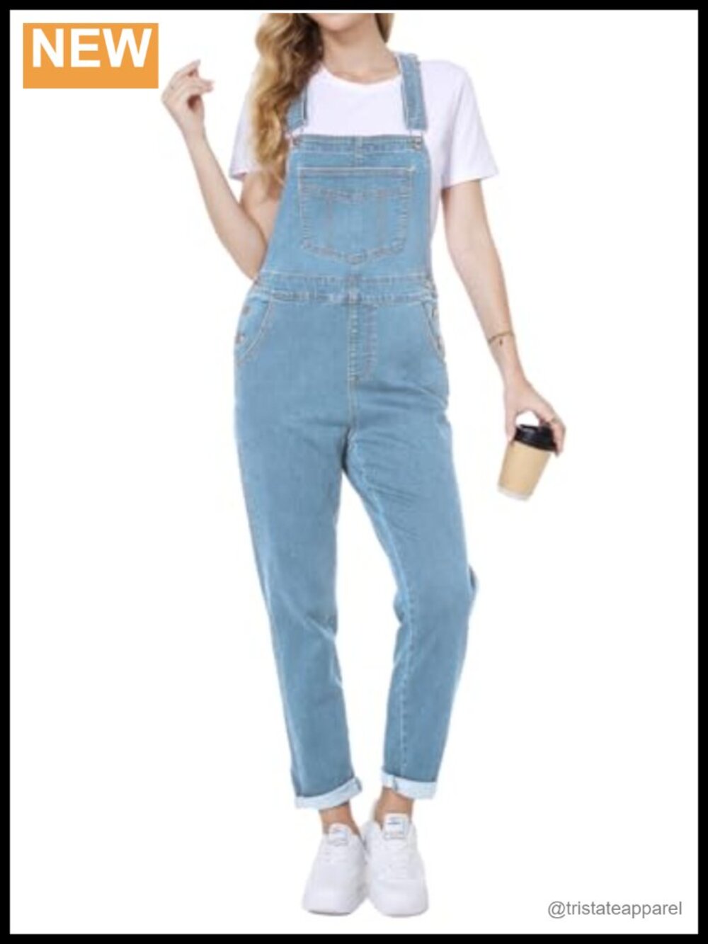 Women's Boyfriend Fit Denim Bib Overalls Adjustable Straps Cotton Blend